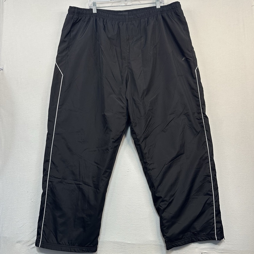 Athletech Men's 2X Pull On Drawstring Athletic‎ Pants Fleece Lined  Black